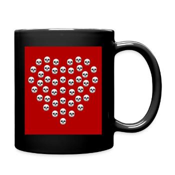 Heart with Skulls Red - Full Colour Mug - black - Right