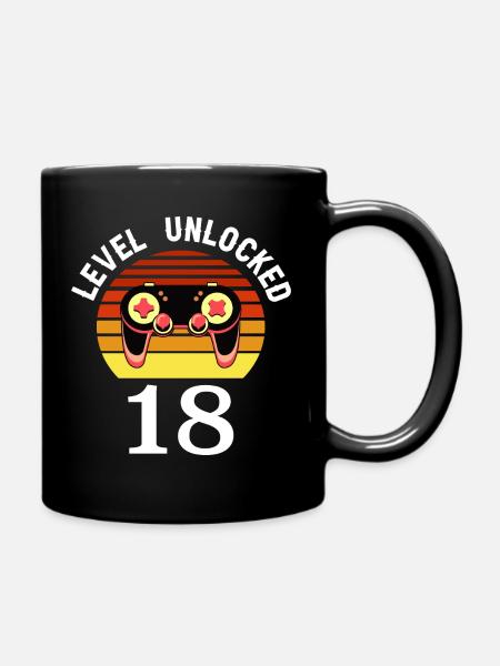 Niveau 18 débloqué 18 Anniversaire 18 ans - Mug uni - noir