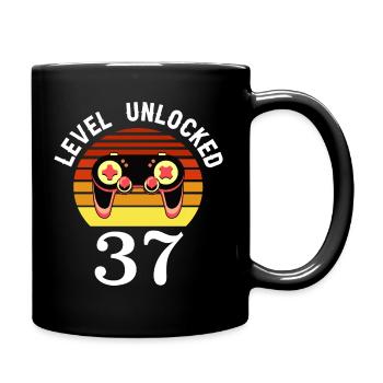 Level 37 unlocked 37 Birthday 37 years old - Full Colour Mug - black - Right