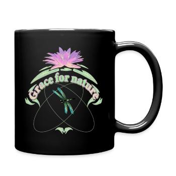 GNADE für die NATUR Seerose mit Blätter Libelle - Tasse einfarbig - Schwarz - Rechts