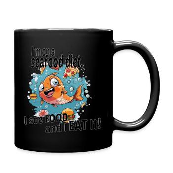 I’m on a seafood diet. I see food and I eat it - Mug uni - noir - Droite