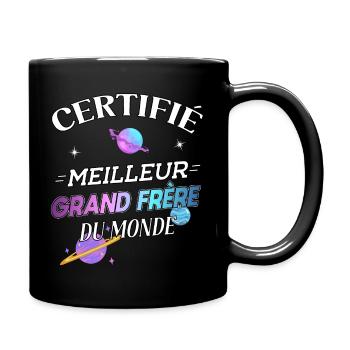 Certifié meilleur grand-frère du monde ! cadeau - Mug uni - noir - Droite