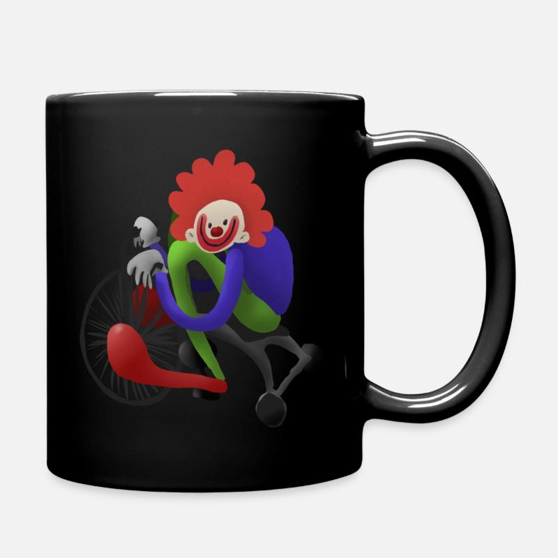 clown auf einem dreirad - clown on a tricycle - Tasse einfarbig - Schwarz