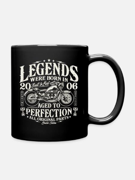 2006 Jahrgang geboren Legenden Geburtstag Motorrad - Tasse einfarbig - Schwarz