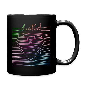Heartbeat - Tasse einfarbig - Schwarz - Rechts