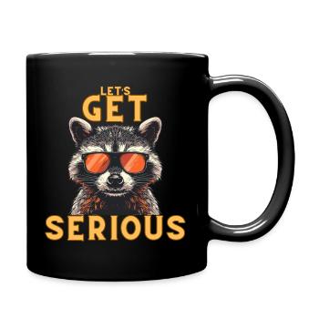 Serious Racoon - Full Colour Mug - black - Right