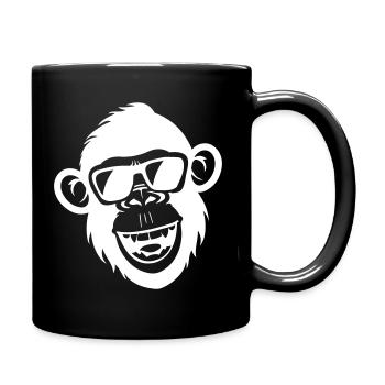Affen Lustig Cool - Tasse einfarbig - Schwarz - Rechts