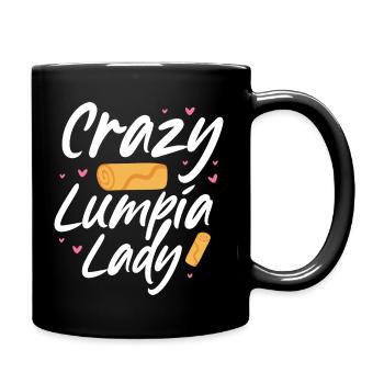 crazy lumpia lady Design pour une fille fan de lumpia - Mug uni - noir - Droite