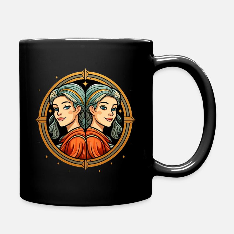 Sternzeichen Zwilling - Tasse einfarbig - Schwarz