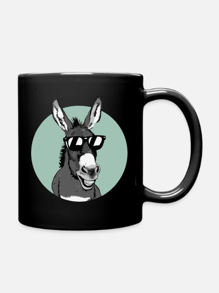 Esel Eselchen Maultier Muli - Tasse einfarbig - Schwarz