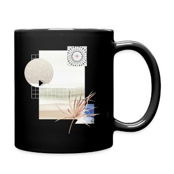 Geometrische Gelassenheit - Tasse einfarbig - Schwarz - Rechts