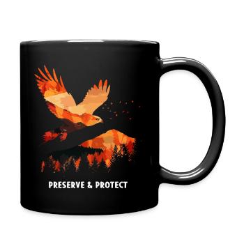 Preserrve & Protect Red Milan Bird of Prey - Full Colour Mug - black - Right
