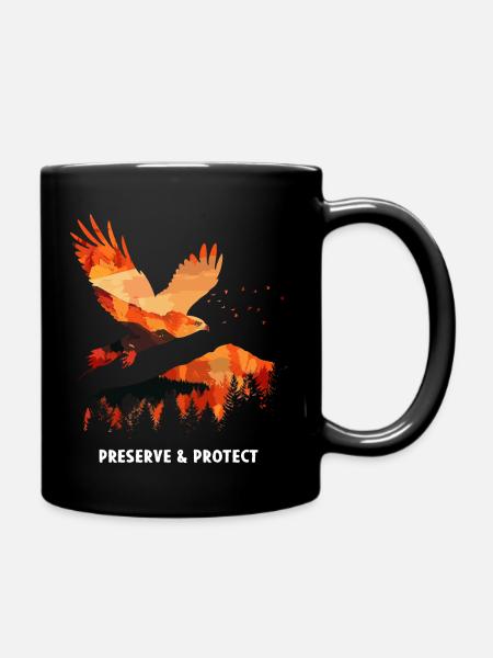Preserrve & Protect Roter Milan Vogel Greifvogel - Tasse einfarbig - Schwarz