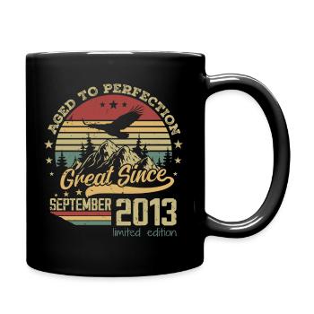 11 ans Vieilli à la Perfection né : septembre 2013 - Mug uni - noir - Droite