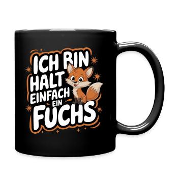 Fuchs Füchse Wildtier Waldtier Rotfuchs - Tasse einfarbig - Schwarz - Rechts