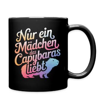 Capybara Wasserschwein Capybaras - Tasse einfarbig - Schwarz - Rechts