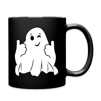 Winking ghost - Full Colour Mug - black - Right