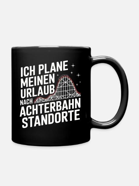 Achterbahn Freizeitpark Roller Coaster - Tasse einfarbig - Schwarz