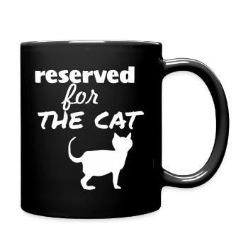 reserved for the cat - Tasse einfarbig - Schwarz - Rechts