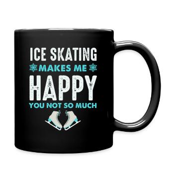 Skating Makes Me Happy- Figure Skating Gifts - Full Colour Mug - black - Right
