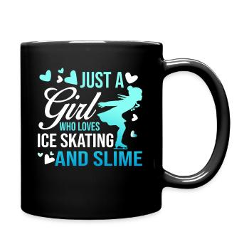 Just a Girl who Loves Skating and Slime Tshirt - Tasse einfarbig - Schwarz - Rechts