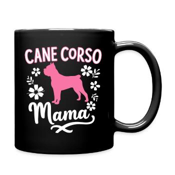 Cane Corso Hund - Tasse einfarbig - Schwarz - Rechts