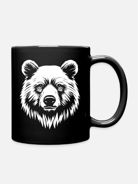 Bär Grizzly Braunbär - Tasse einfarbig - Schwarz