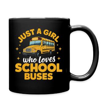 Bus Busfahrer Schulbus - Tasse einfarbig - Schwarz - Rechts