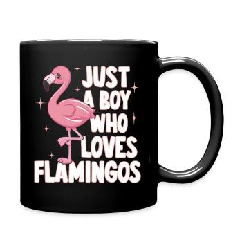Flamingo Tier Rosa - Tasse einfarbig - Schwarz - Rechts