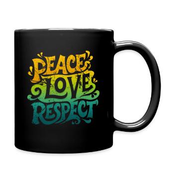 Peace Love Respect T-shirt - Full Colour Mug - black - Right