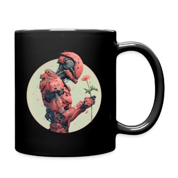 Die Kraft der Blume - Tasse einfarbig - Schwarz - Rechts