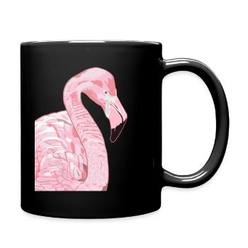Tête de flamant rose - Mug uni - noir - Droite