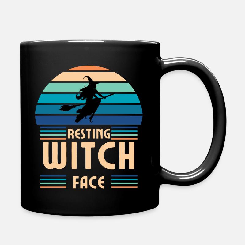 Resting Witch Face Retro - Tasse einfarbig - Schwarz