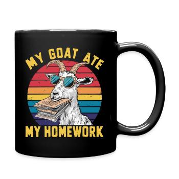 Ma chèvre a mangé mes devoirs - Mug uni - noir - Droite