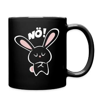 Hase NÖ Geschenk Geburtstag Neinsager Wortwitz - Tasse einfarbig - Schwarz - Rechts