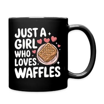 Waffeln Frühstück Süßigkeiten - Tasse einfarbig - Schwarz - Rechts