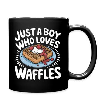 Waffeln Frühstück Süßigkeiten - Tasse einfarbig - Schwarz - Rechts
