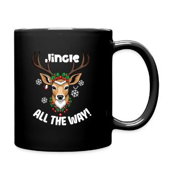 Jingle All the Way - Conception festive de renne - Mug uni - noir - Droite