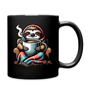 Paresseuse douillette avec café - Mug uni - noir - Droite
