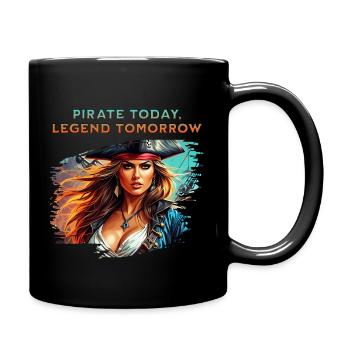 pirate today - Tasse einfarbig - Schwarz - Rechts