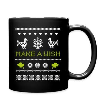 make a wish Christmas - Full Colour Mug - black - Right