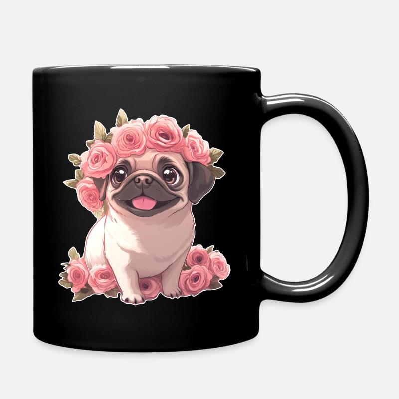 Mops - Tasse einfarbig - Schwarz
