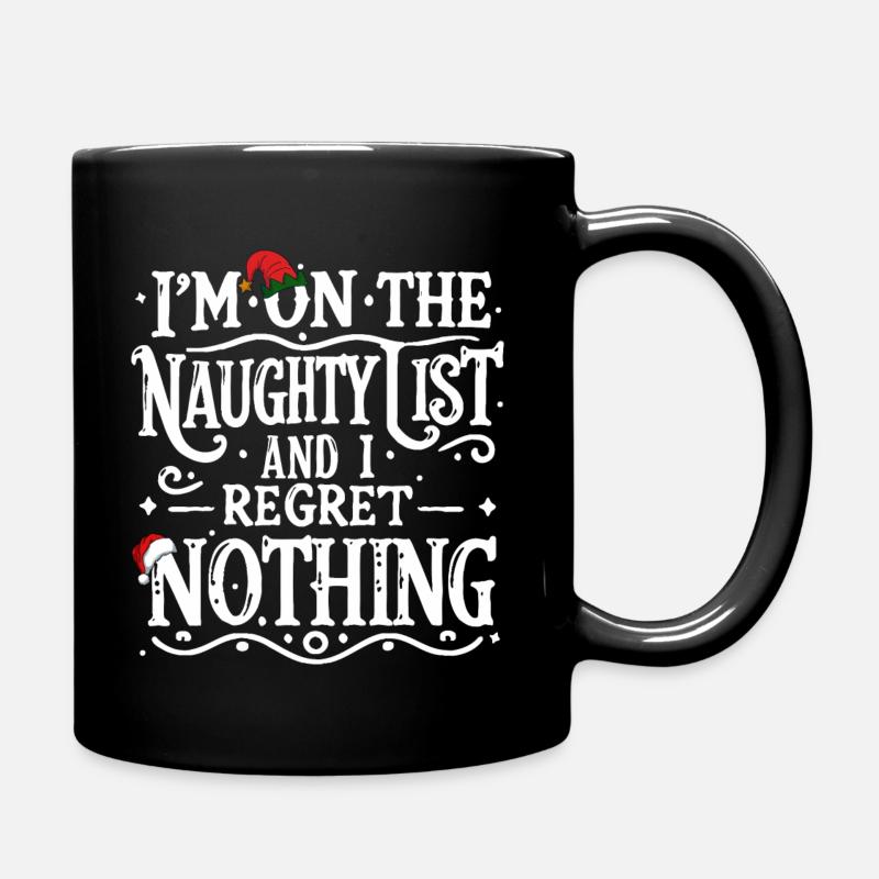 On The Naughty List - Full Colour Mug - black