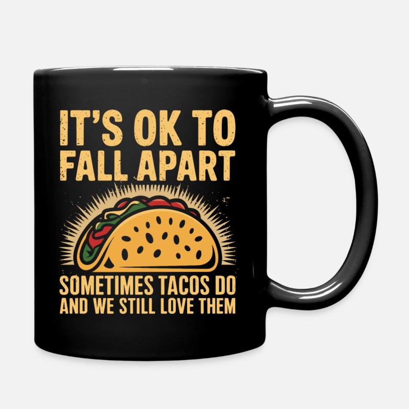Liebevolle Botschaft mit Taco-Humor - Tasse einfarbig - Schwarz