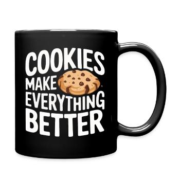 Cookies Cookie Keks Kekse Schokolade - Tasse einfarbig - Schwarz - Rechts