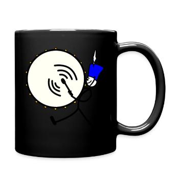 Bass Drum XXL für Strichmännchen - Tasse einfarbig - Schwarz - Rechts