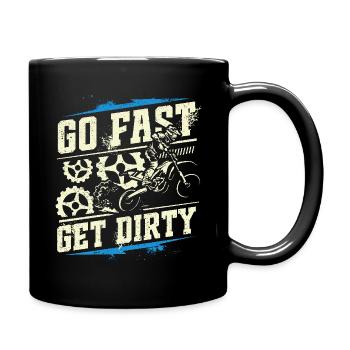 Roulez vite, salissez - Motocross Saying - Mug uni - noir - Droite