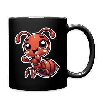 Happy Ant - Tasse einfarbig - Schwarz - Rechts