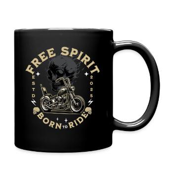 Free Spirit Born to Ride - Tasse einfarbig - Schwarz - Rechts