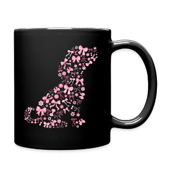 Cadeau Mignon Noeud Coquette Rose Chien - Mug uni - noir - Droite